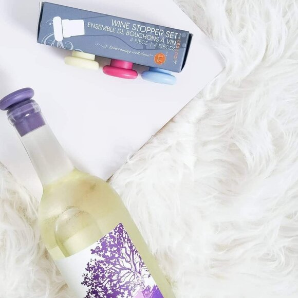 B229 Silicone Wine Bottle Stoppers, Set of 4, Assorted - Picture 10 of 10